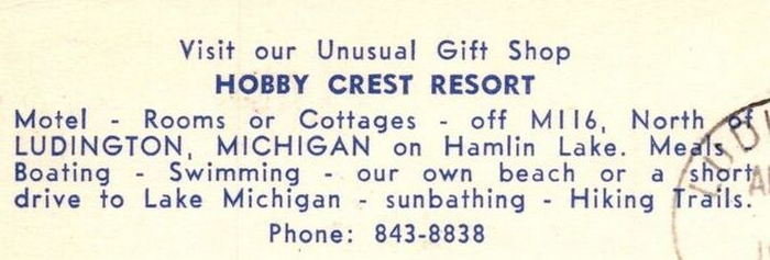 Hobby Crest Resort - Vintage Postcard